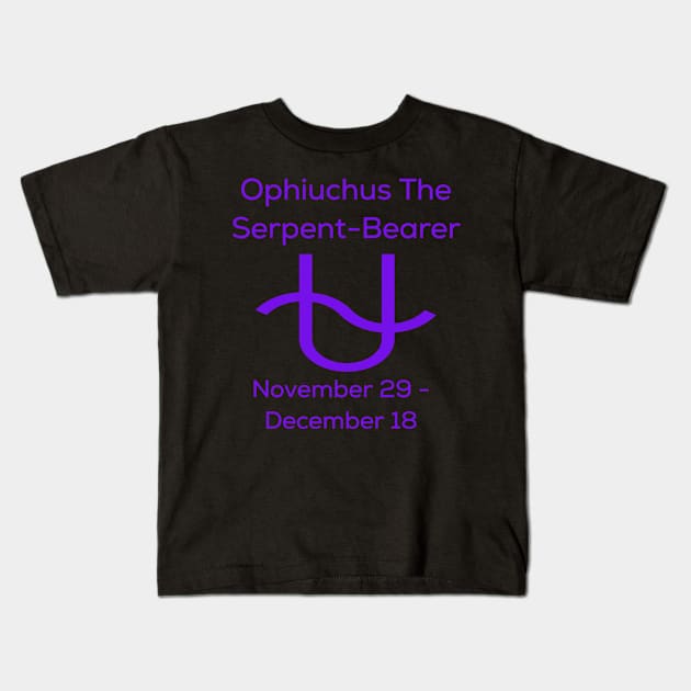 Ophiuchus The Sepent-Bearer, Zodiac Kids T-Shirt by Celtic Morrigan